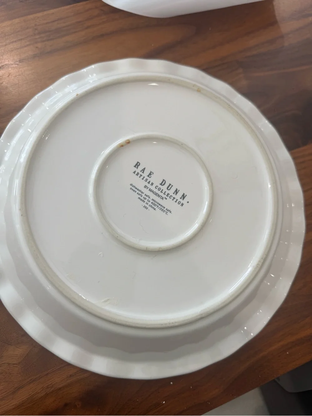 Rae Dunn White Pumpkin Ceramic Pie Dish